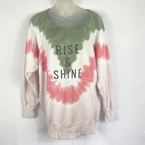 Aerie Women Oversized Sweatshirt Rise And Shine Multicolor Sz Small Pullover - Picture 1 of 12