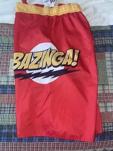 The Big Bang Theory Bazinga Logo Board Swim Mens Shorts NWT LARGE SHELDON COOPER - Picture 1 of 5