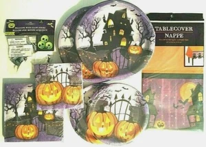 HAUNTED HOUSE Halloween Party Supply DELUXE Kit w/ Glow Balloons & Table cover - Picture 1 of 5