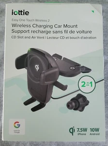 iOttie Easy One Touch Wireless 2 Air Vent/CD avec support de charge sans fil Qi 10W - Photo 1 sur 1