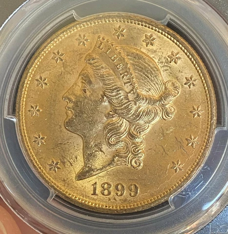 1899 $20 Liberty PCGS MS62 Cover