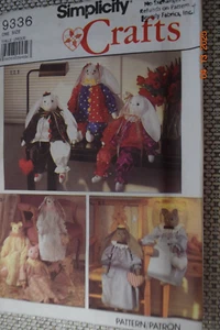 Simplicity Pattern 9336 7 Views 24" Cat Rabbit Dolls Home Decor Uncut - Picture 1 of 2