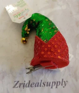 CLAIRE'S GIRL'S REVERSIBLE SEQUIN ELF HAT HAIR CLIP GREEN - Picture 1 of 2