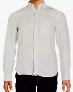 7 For All Mankind Regular-Fit Linen Shirt Light Grey 2XL NWT $149 - Picture 1 of 2