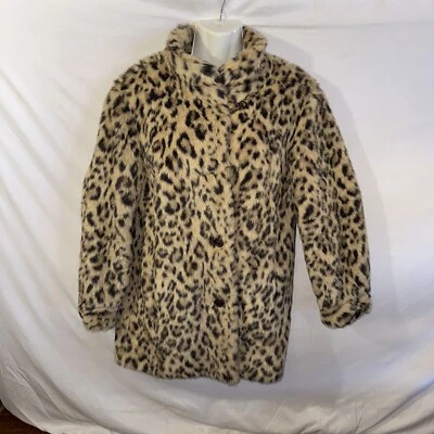 Vintage Donenfeld’s Dayton Leopard Faux Fur Coat By Russel Taylor - Image 1 of 4