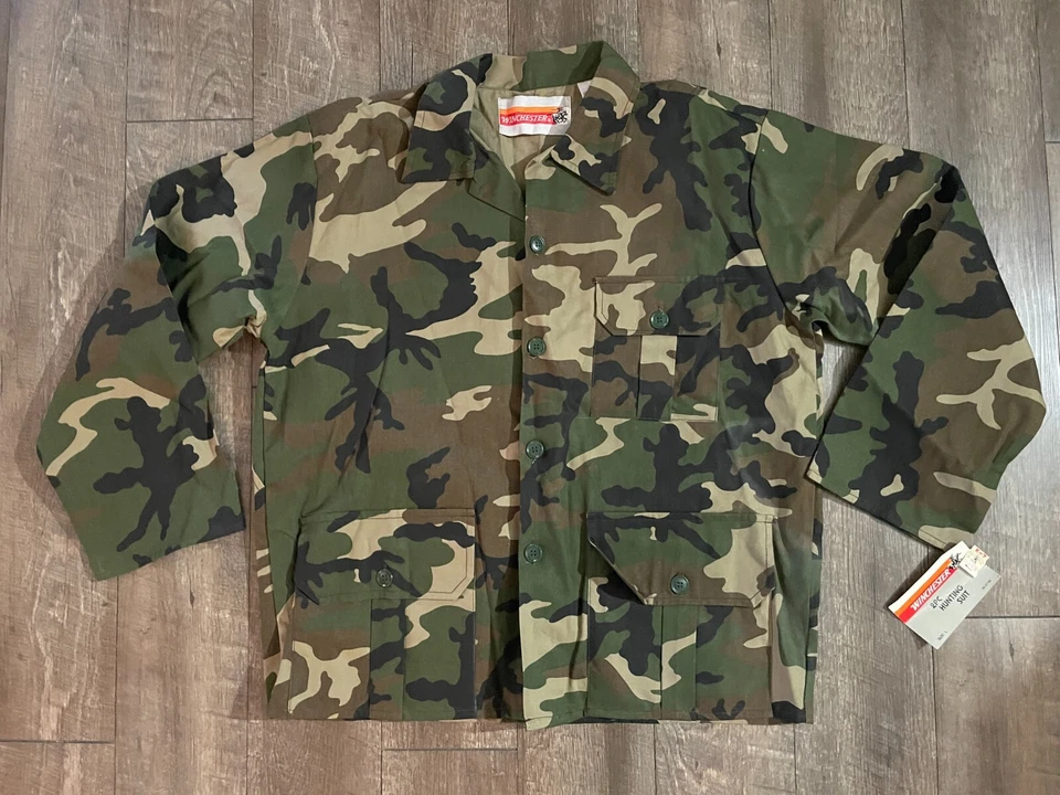 Vintage NOS w/Tag Winchester Green Camo Hunting Button Up Shirt Only Mens Large - Image 1 of 4