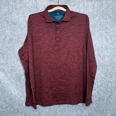 Polo TAILORBYRD Rojo Jaspeado Slubbed Manga Larga - Talla L Foto 1 de 4