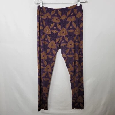 Leggings LuLaRoe púrpura geométricos cintura elástica tiro alto para mujer talla única Foto 1 de 4