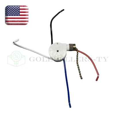 Zing Ear ZE-208S 3 Speed 4 Wire Ceiling Fan Pull Chain Switch 6A 125VAC - Bronze