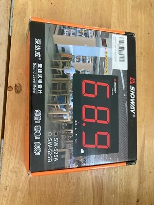 SNDWAY SW-525A 30-130dB Digital Sound Level Meter Large LCD Display Noise TESTED - Image 1 of 3