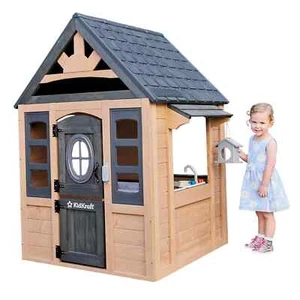 KidKraft Windsong Chalet Wooden Outdoor Playhouse with Working Doorbell - Picture 1 of 13