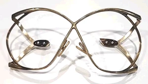 Christian Dior 2056 41 Vintage Gold Metal Brown Butterfly Eyeglasses NO ARMS - Picture 1 of 12