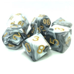 Juego de dados poliédricos SMOKY SILLAGE blanco/negro fusión - Imagen 1 de 3