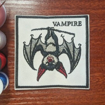 Vampire Bat Patch Animals Trendy Trucker Hat Style Embroidered Iron On 3x3" - Image 1 of 3