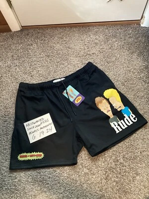 NWT MTV Beavis & Butthead Rude Black Mesh Shorts Men’s Sz 2XL FREE SHIPPING - Image 1 of 4