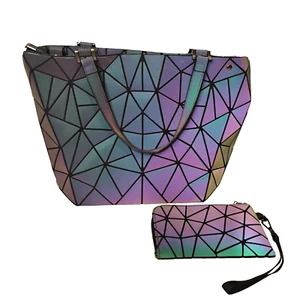Geometric Luminous Purse Handbag & Wristlet Holographic - Picture 1 of 11