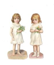 Oblaten Glanzbild scrap Kinder  9,5cm Mädchen Blumen