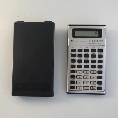 Texas Instruments TI30 LCD / Taschenrechner / Tischrechner Silber /Händler - Bild 1 von 4