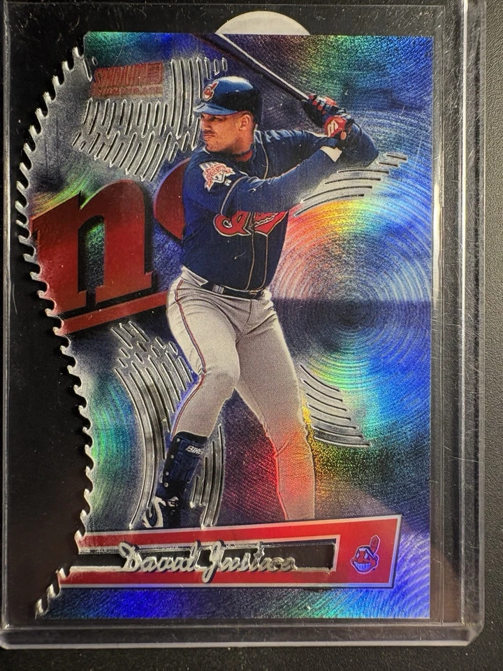 1998 Stadium Club Triumvirate Luminescent T8C David Justice Die Cut Rare Indians - Image 1 of 1