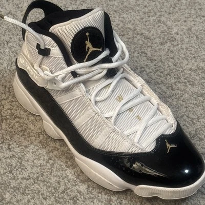 Кроссовки баскетбольные Air Jordan - 6 колец - TWO3 - черный металлик золото - размер 8,5 США - Изображение 1 из 4