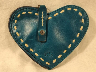 Cartera de cambio de cuero azul White Stuff con cierre de cremallera Foto 1 de 4