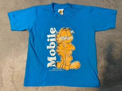 Vintage 70s 80s Garfield Mobile Alabama Youth Size Small Tee Shirt Made In USA - Image 1 of 4