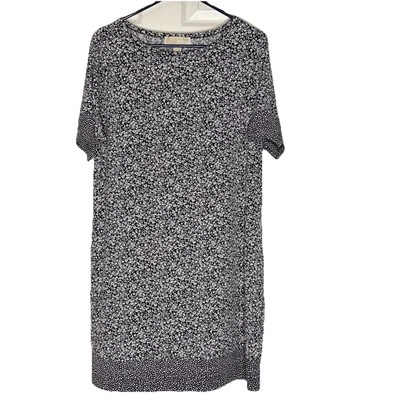 Vestido recto floral blanco y negro elástico talla grande Michael Kors para mujer Foto 1 de 4