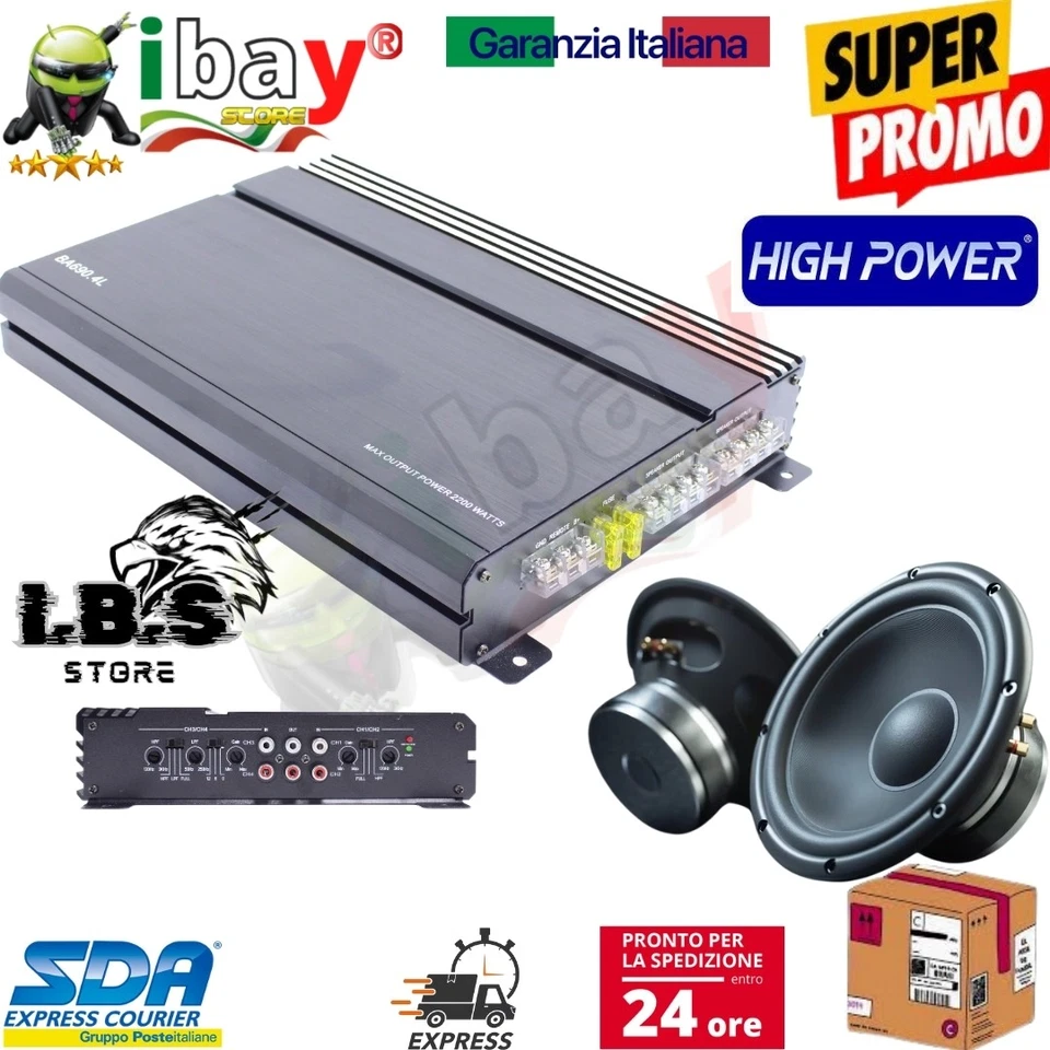 Amplificatore professionale  per auto BA690-4 canali 2200W max - Immagine 1 di 1