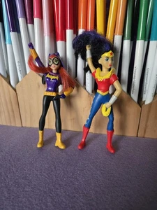 DC: Super Hero Girls batgirl mujer maravilla 2016 Mcdonalds conjunto 2 piezas juguetes de comida feliz - Imagen 1 de 17