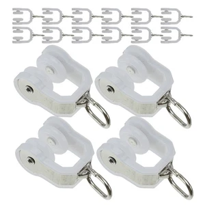40pcs Plastic Curtain Track Hooks Ceiling Sliding Curtain Glider Accessories - Picture 1 of 18