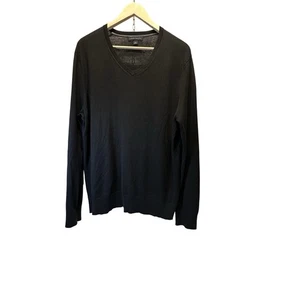 Banana Republic Seide Kaschmir Mischung Pullover Luxus Sweater Herren Large Schwarz Y2K - Bild 1 von 10