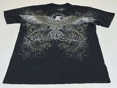 Camiseta Xtreme Couture Para Hombre XL Negra Águila Gráfica Doble Cara Foto 1 de 4