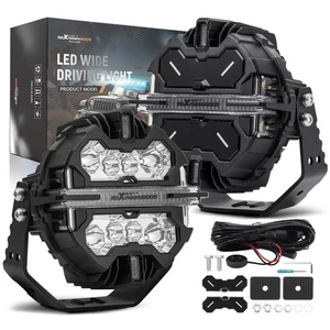 LED Work Light Bar 7" 252W Spot Side Shooter White Amber DRL Off Road Driving - Picture 1 of 18