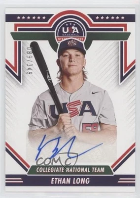 2022 Panini USA Baseball Stars & Stripes Blue Ink /349 Ethan Long #CNTS-EL Auto - Image 1 of 2