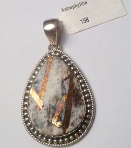 Astrophylit Kristall 0,925 Sterlingsilber Designer ANHÄNGER 50 mm Einzelhandel 158 $ - Bild 1 von 6