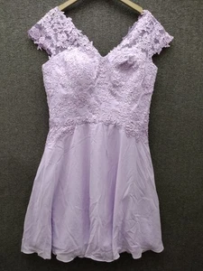 Women's Dress Semi Formal Cocktail Short Off The Shoulder A-Line Size 16 - Picture 1 of 13