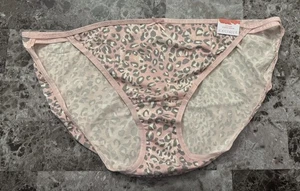 Neu mit Etikett Cacique Lane Bryant 22/24 PINK LEOPARD DOPPELSTRING TRÄGER BIKINI HÖSCHEN - Bild 1 von 3