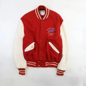 Chaqueta Universitaria De Colección Buffalo Bills DeLong Cuero Lana Talla 42 Años 80 NFL - Imagen 1 de 12