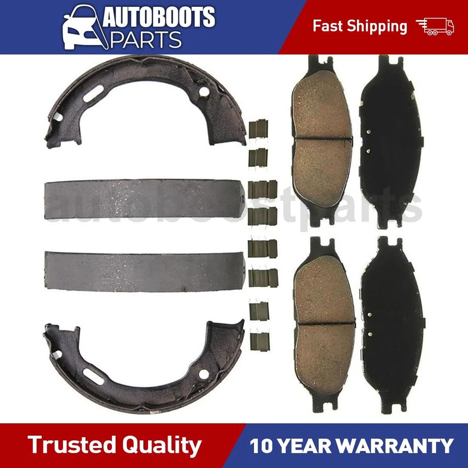 Juego de pastillas de freno de disco delanteras traseras zapata de freno de estacionamiento para Ford Windstar 1999-2003 Foto 1 de 4