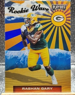 RASHAN GARY RC 2019 Panini Playoff #28 ROOKIE WAVE INSERT Green BAY Packers - Image 1 of 2