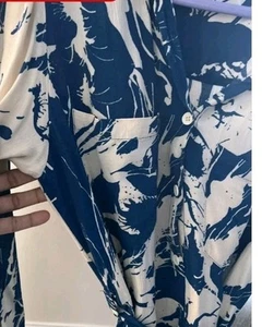 Zara dress cream and blue Size XL - Picture 1 of 9