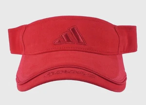 VINTAGE adidas 90's SUN VISOR SUMMER HAT CAP  TRI BAR LOGO RED OSFM ADULT NWT - Picture 1 of 6