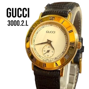 GUCCI 3000.2.L Beige Dial Gold Quartz Ladies Watch 2.5cm - Picture 1 of 8