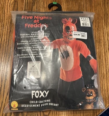 Five Nights at Freddy's FNAF Deluxe FOXY детский костюм - размер средний 8-10 новый - Изображение 1 из 4