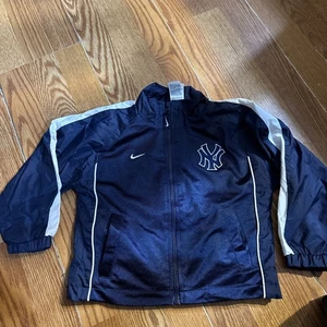 Vintage Nike New York Yankees 3t Windbreaker Jacket Blue White Center Swoosh - Picture 1 of 8