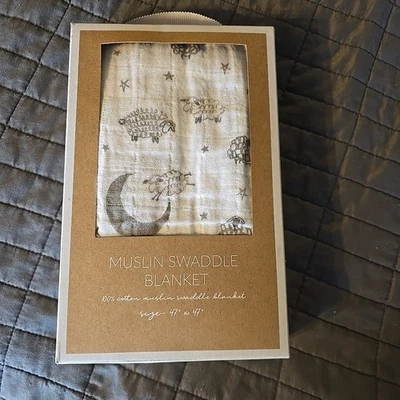 Manta MUD PIE Muselina Niña Neutro Beige Oveja 47' X 47" J Foto 1 de 4