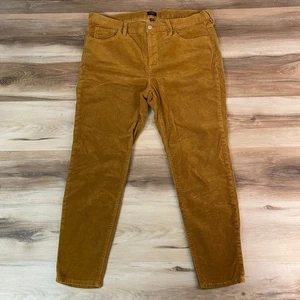 J.Crew Corduroy Pants Womens 32 Golden Brown Tapered Slim Fit Casual Everyday - Picture 1 of 9