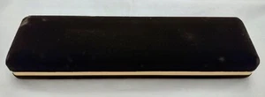 Vintage Brown Velvet Watch Bracelet Presentation Jewelry Box w/ Gold Accents 8" - Picture 1 of 5