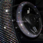Universal 15" Sparkling Rhinestones Car Steering Wheel Cover with Bling Crystal