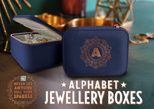 Alphabet kleine Schmuckbox Organizer Reise PU Leder Tragetasche Aufbewahrungsbox - Bild 1 von 70